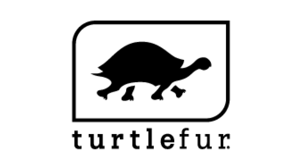 Turtle Fur Logo. Black text on a white background with a turtle icon.